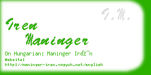 iren maninger business card